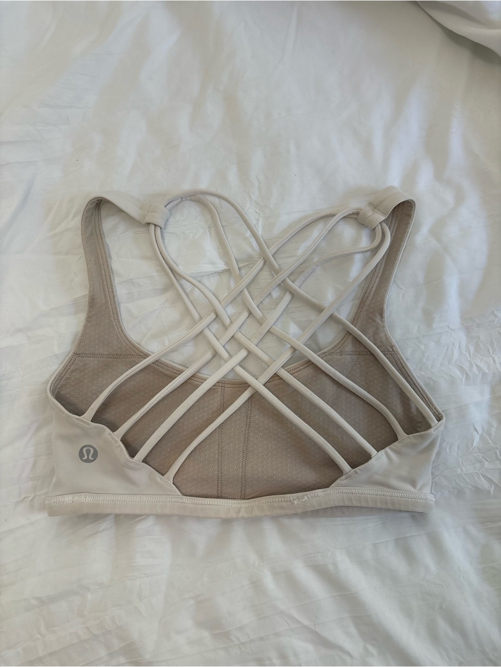 lululemon white strappy back sports bra